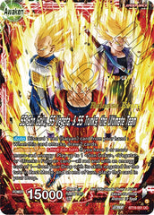 Son Goku & Vegeta & Trunks // SS Son Goku, SS Vegeta, & SS Trunks, the Ultimate Team (Fighter's Ambition Holiday Pack) (BT19-001) [Tournament Promotion Cards] | Tables and Towers