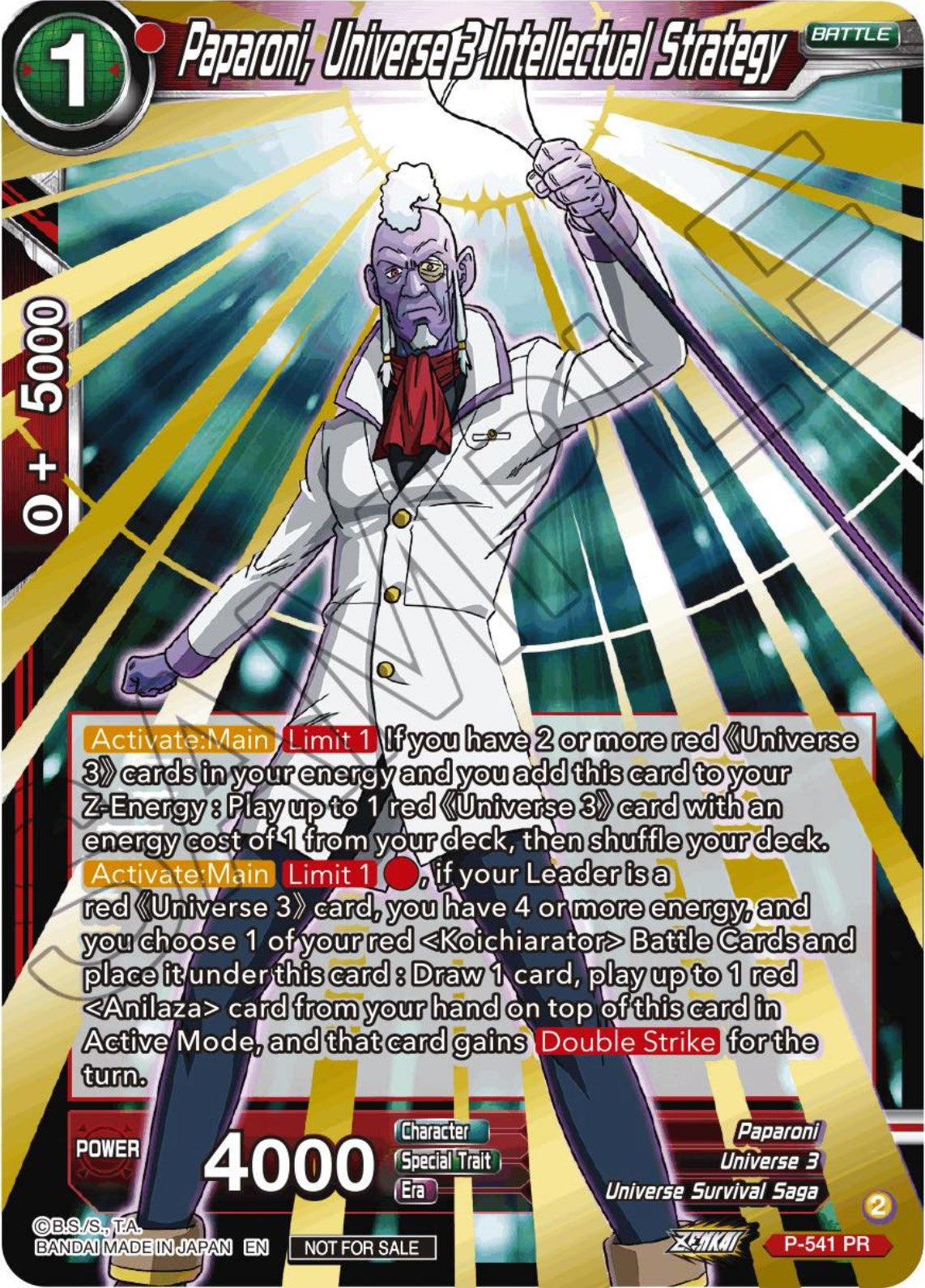 Paparoni, Universe 3 Intellectual Strategy (Championship Selection Pack 2023 Vol.3) (Gold-Stamped) (P-541) [Tournament Promotion Cards] | Tables and Towers