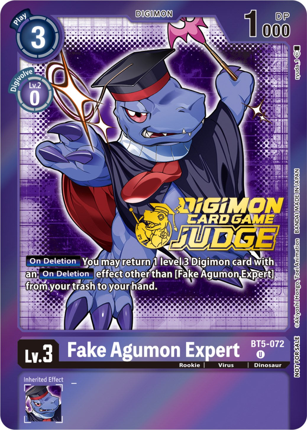 Fake Agumon Expert [BT5-072] (Judge Pack 4) [Battle of Omni Promos] | Tables and Towers