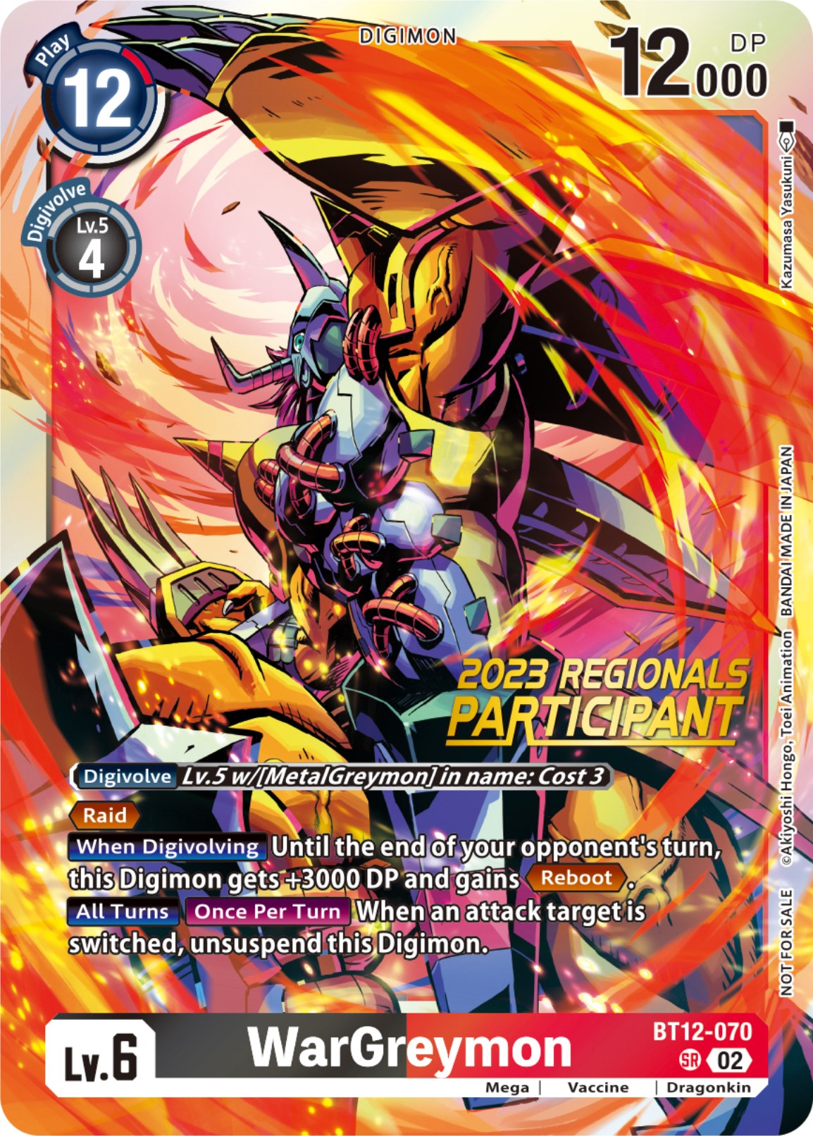 WarGreymon [BT12-070] (2023 Regionals Participant) [Across Time] | Tables and Towers