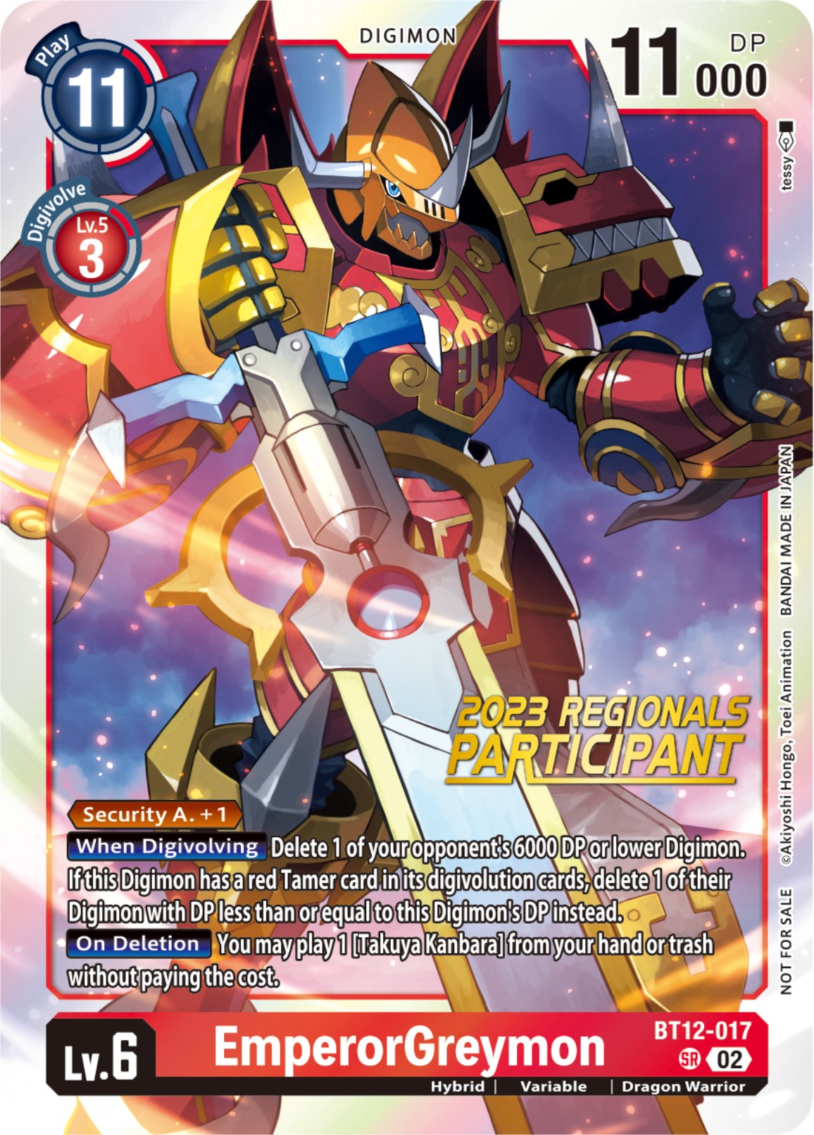 EmperorGreymon [BT12-017] (2023 Regionals Participant) [Across Time] | Tables and Towers