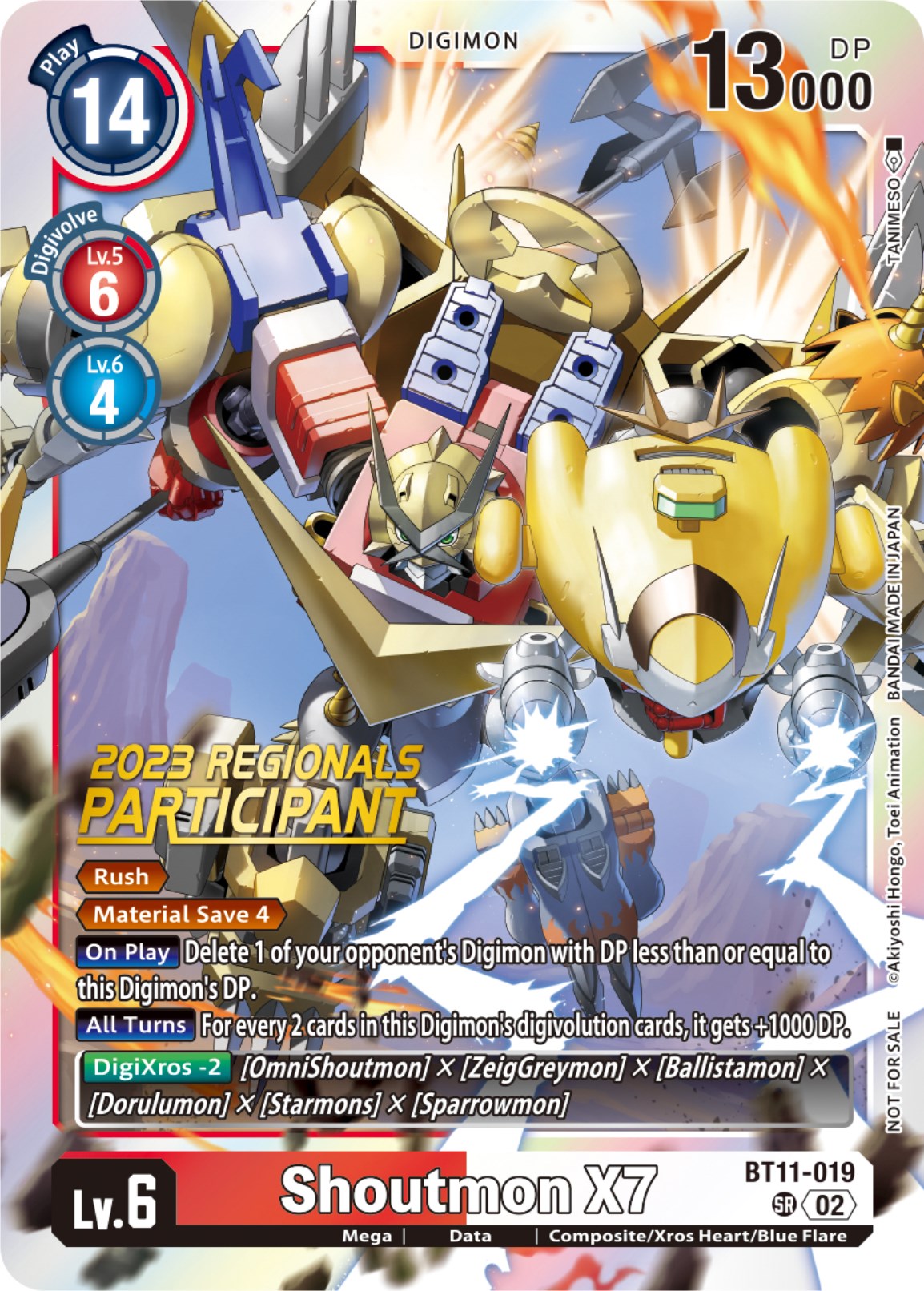 Shoutmon X7 [BT11-019] (2023 Regionals Participant) [Dimensional Phase] | Tables and Towers