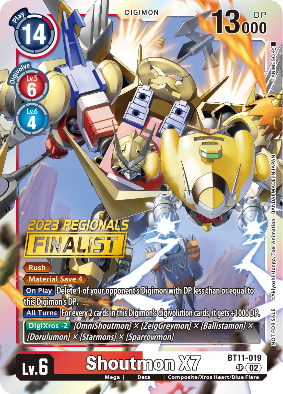 Shoutmon X7 [BT11-019] (2023 Regionals Finalist) [Dimensional Phase] | Tables and Towers