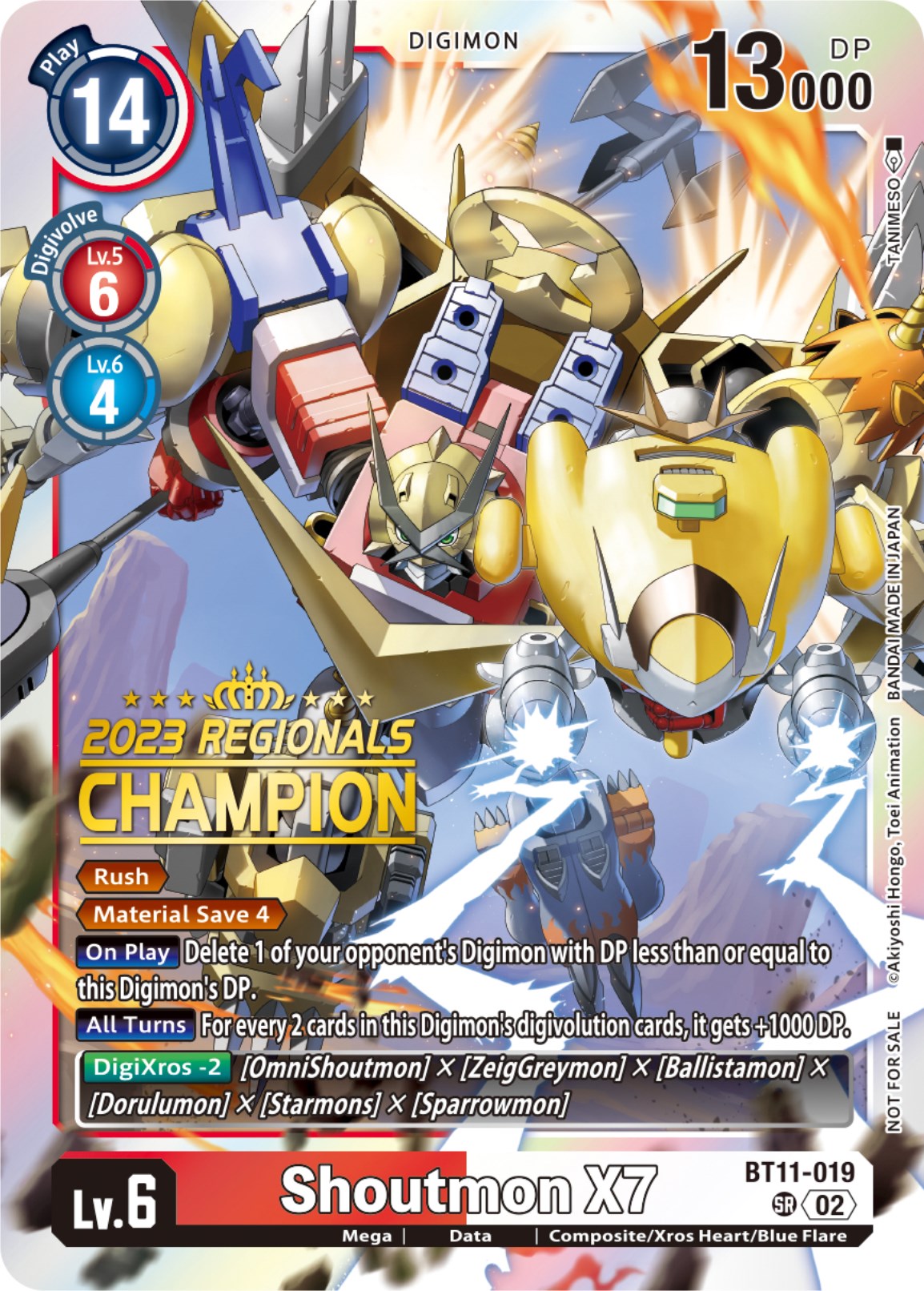 Shoutmon X7 [BT11-019] (2023 Regionals Champion) [Dimensional Phase] | Tables and Towers