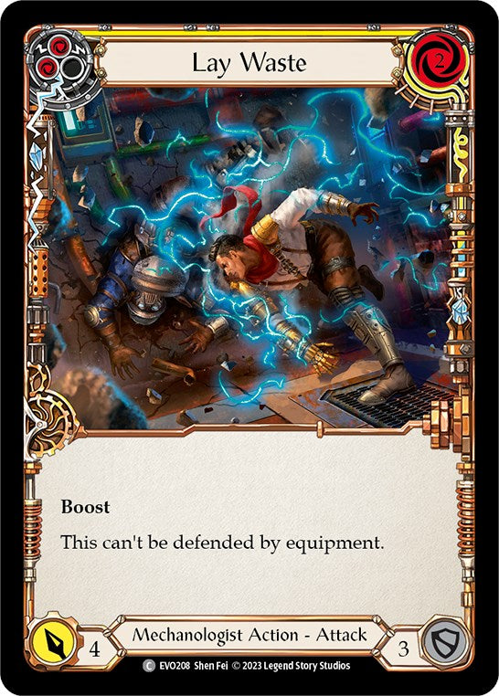 Lay Waste (Yellow) [EVO208] (Bright Lights)  Rainbow Foil | Tables and Towers