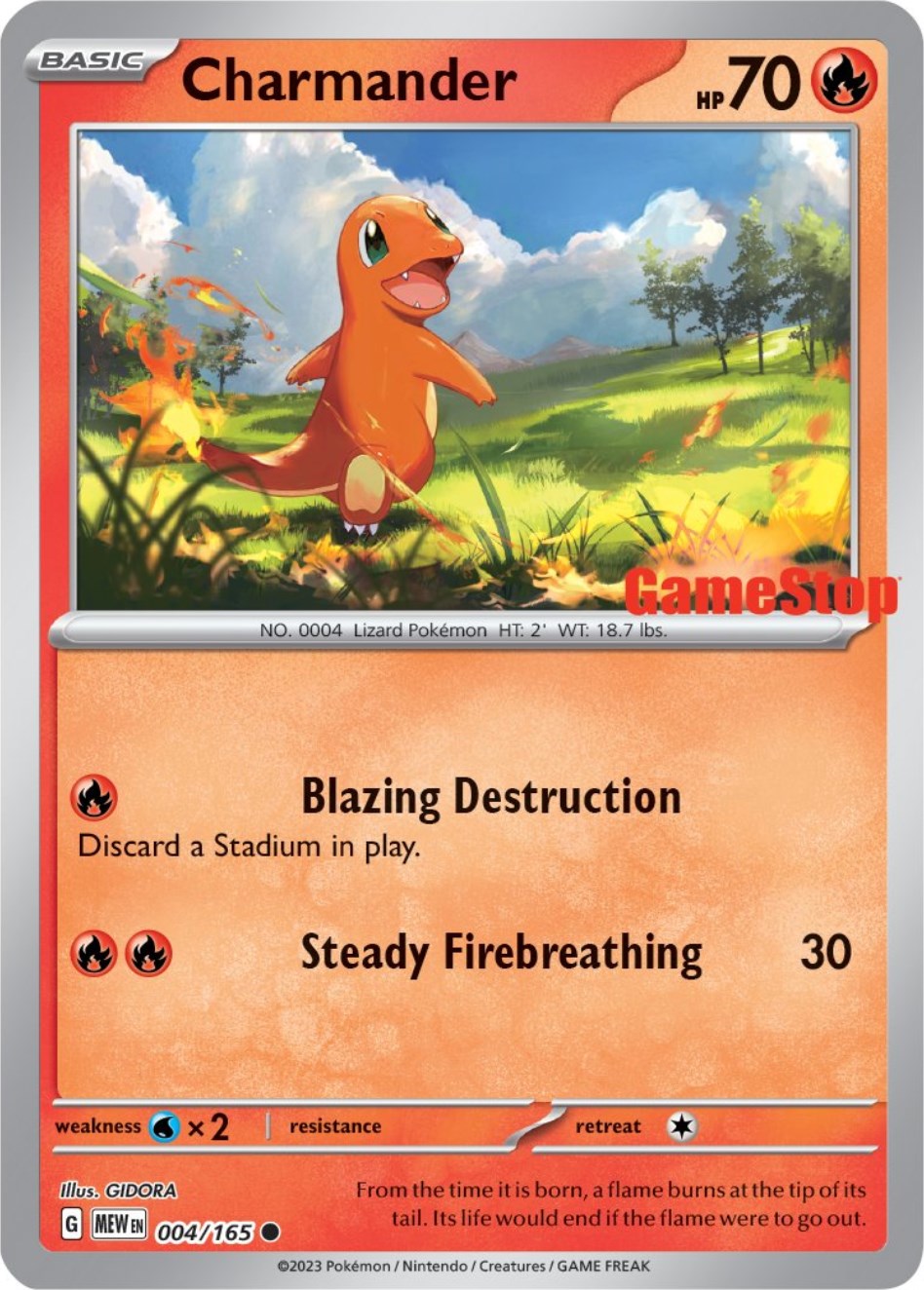 Charmander (004/165) (GameStop Exclusive) [Scarlet & Violet: 151] | Tables and Towers