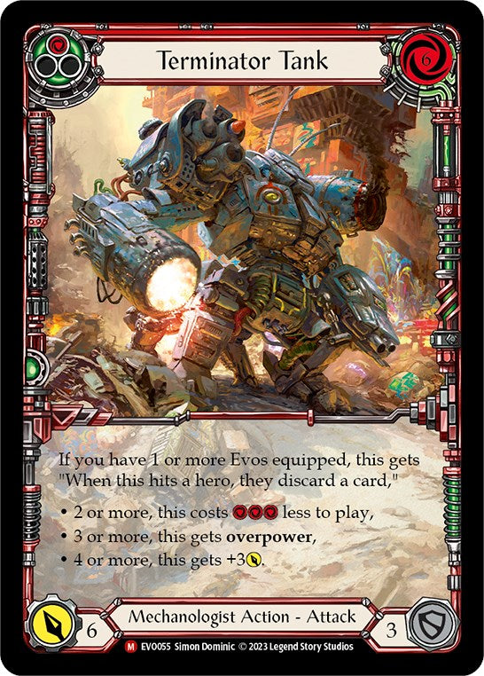 Terminator Tank (Extended Art) [EVO055] (Bright Lights)  Rainbow Foil | Tables and Towers