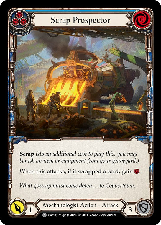 Scrap Prospector (Blue) [EVO137] (Bright Lights)  Rainbow Foil | Tables and Towers