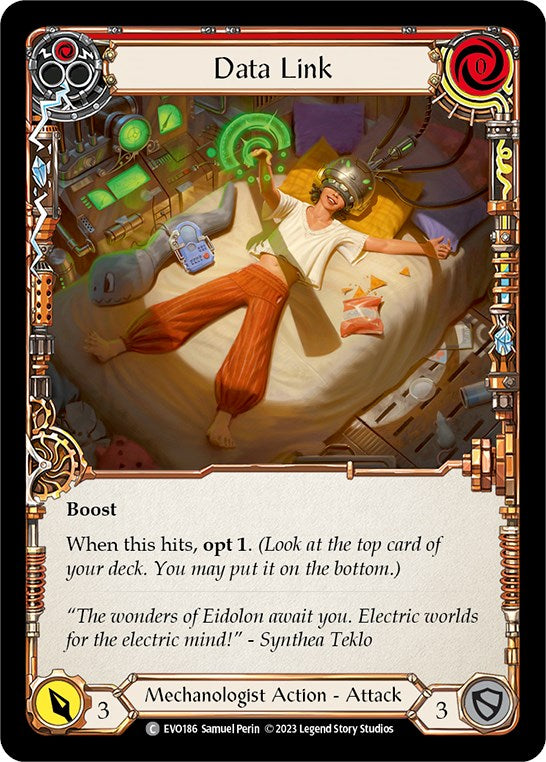 Data Link (Red) [EVO186] (Bright Lights)  Rainbow Foil | Tables and Towers