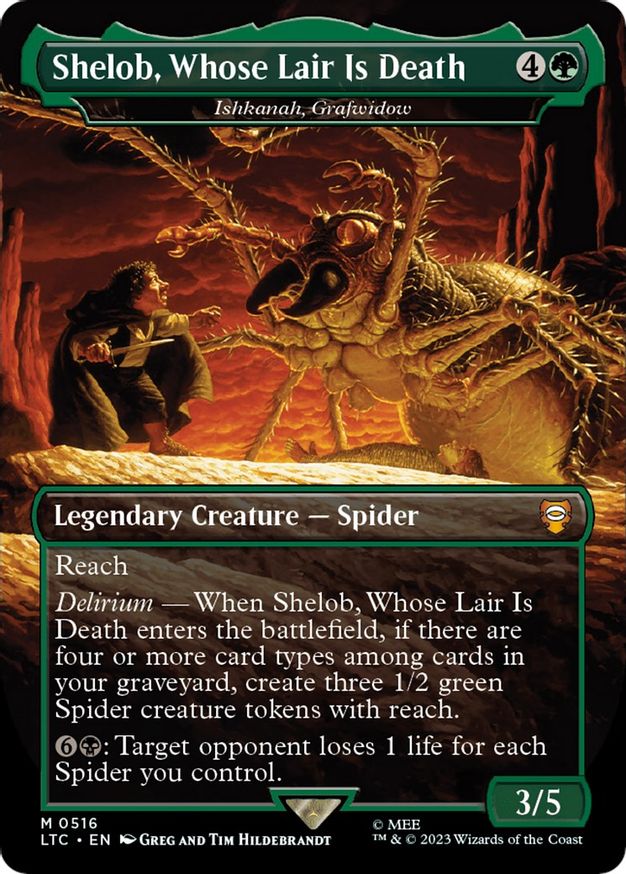 Shelob, Whose Lair Is Death - Ishkanah, Grafwidow (Borderless) [The Lord of the Rings: Tales of Middle-Earth Commander] | Tables and Towers