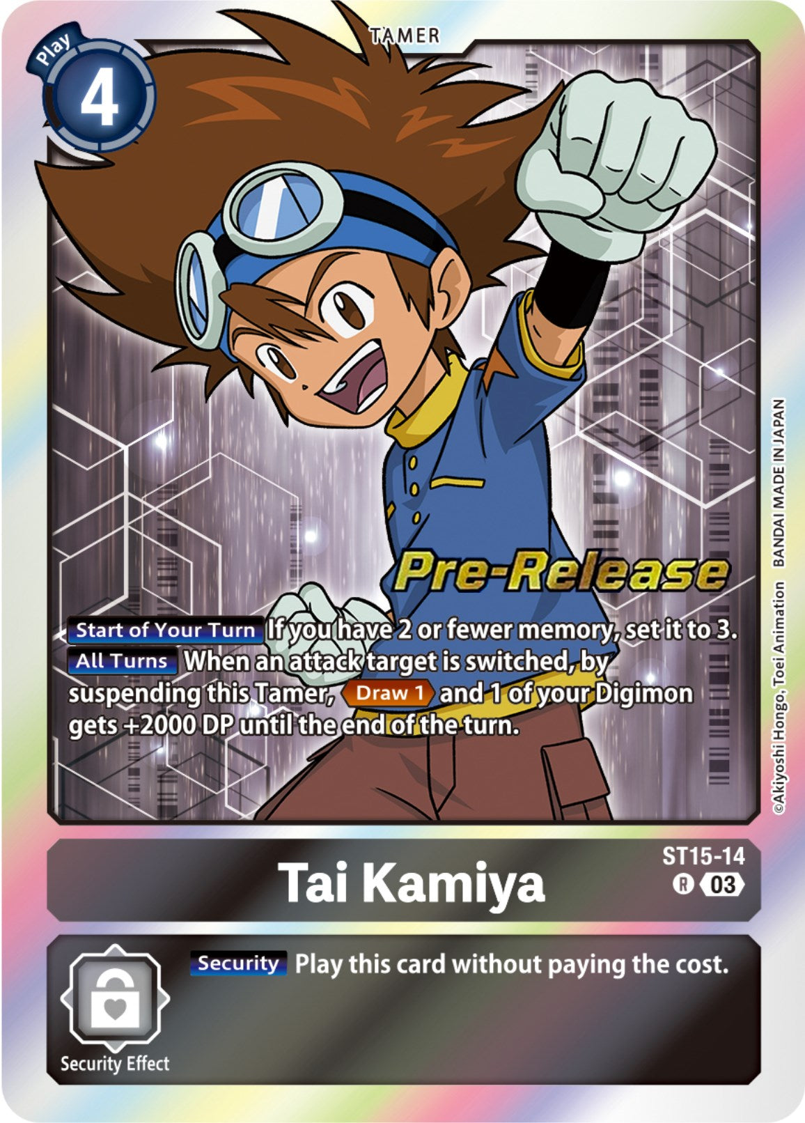 Tai Kamiya [ST15-14] [Starter Deck: Dragon of Courage Pre-Release Cards] | Tables and Towers