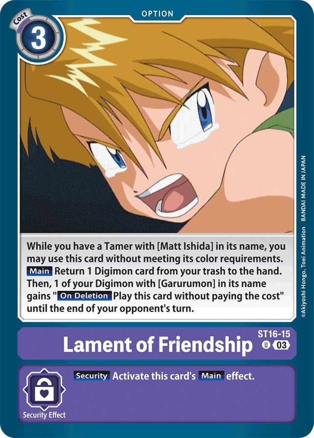 Lament of Friendship [ST16-15] [Starter Deck: Wolf of Friendship] | Tables and Towers