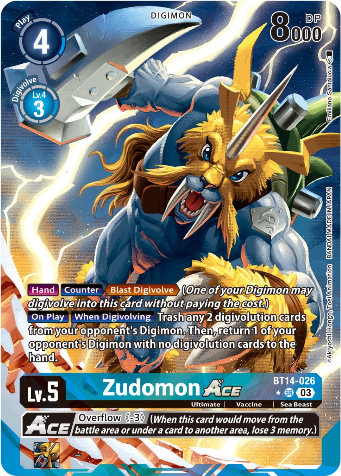 Zudomon Ace [BT14-026](Alternate Art) [Blast Ace] | Tables and Towers