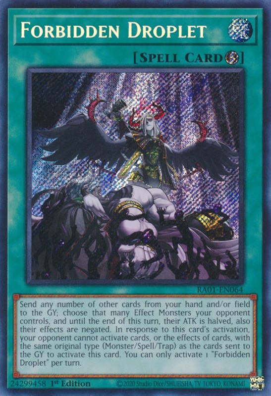 Forbidden Droplet [RA01-EN064] Secret Rare | Tables and Towers