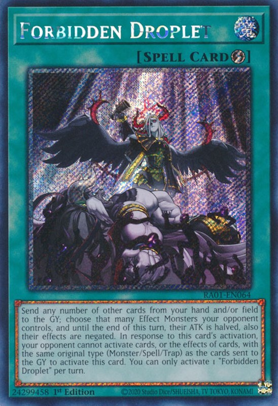 Forbidden Droplet [RA01-EN064] Platinum Secret Rare | Tables and Towers