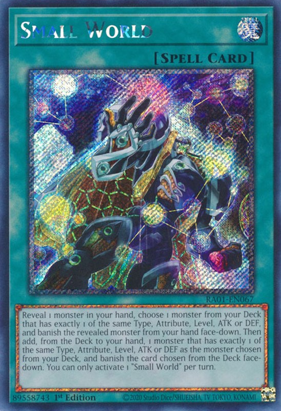 Small World [RA01-EN067] Platinum Secret Rare | Tables and Towers