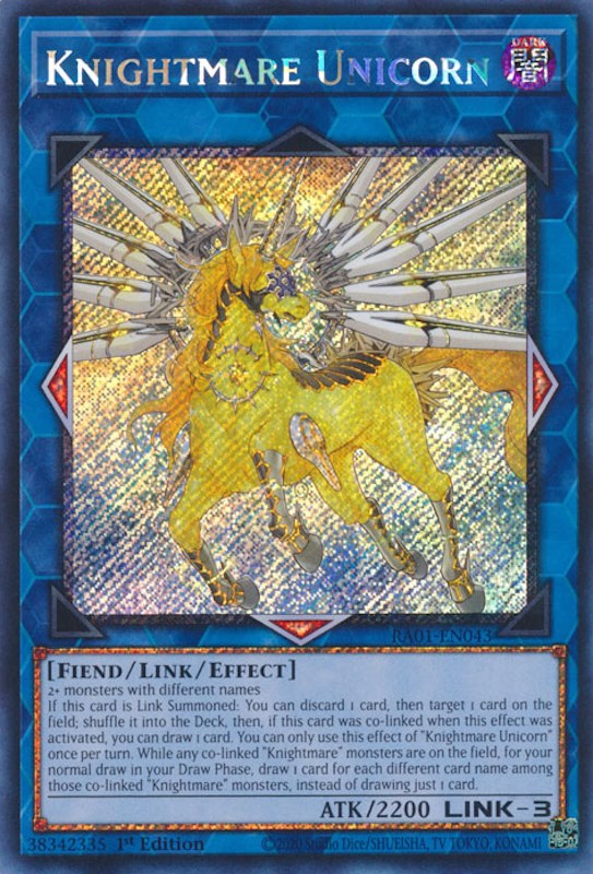 Knightmare Unicorn [RA01-EN043] Platinum Secret Rare | Tables and Towers