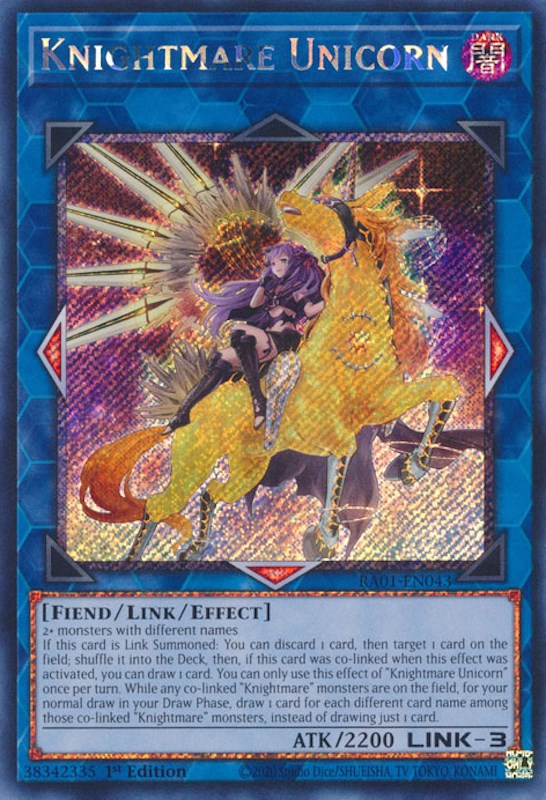 Knightmare Unicorn (Alternate Art) [RA01-EN043] Platinum Secret Rare | Tables and Towers