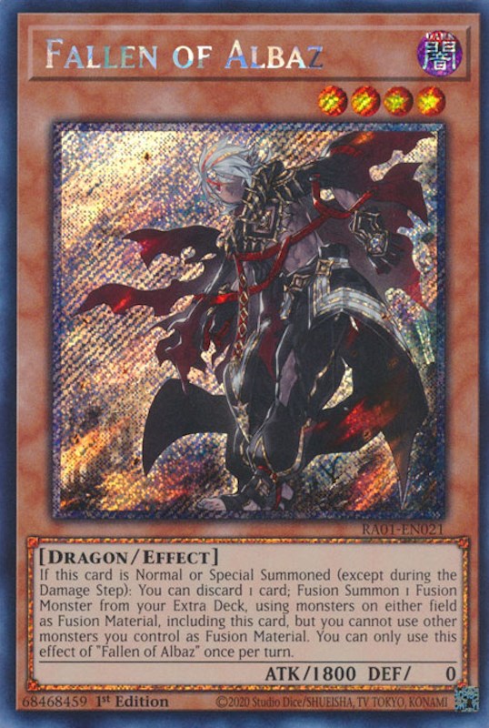 Fallen of Albaz [RA01-EN021] Platinum Secret Rare | Tables and Towers