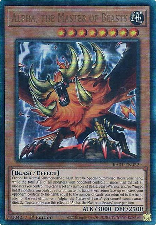 Alpha, the Master of Beasts [RA01-EN022] Prismatic Ultimate Rare | Tables and Towers