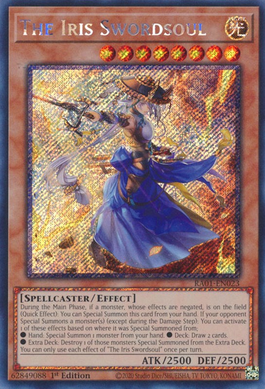 The Iris Swordsoul [RA01-EN023] Platinum Secret Rare | Tables and Towers