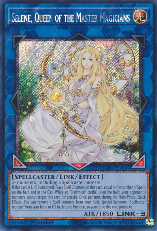 Selene, Queen of the Master Magicians [RA01-EN047] Platinum Secret Rare | Tables and Towers