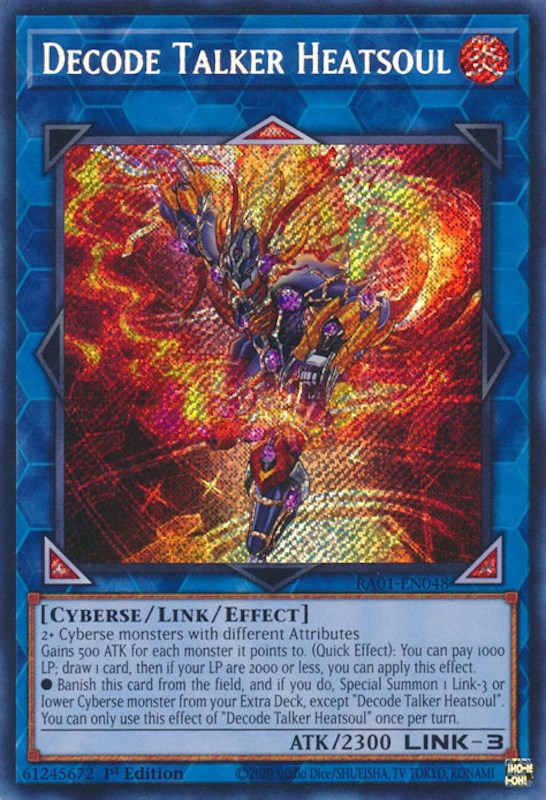 Decode Talker Heatsoul [RA01-EN048] Secret Rare | Tables and Towers