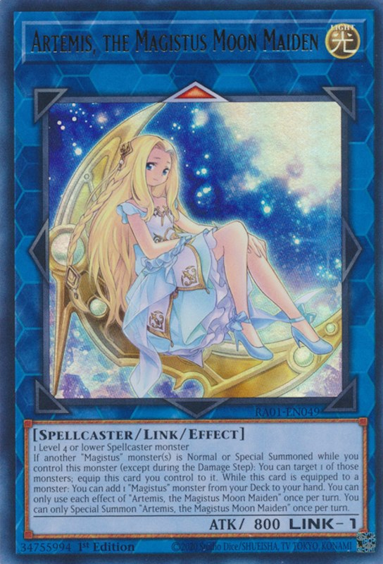 Artemis, the Magistus Moon Maiden [RA01-EN049] Ultra Rare | Tables and Towers