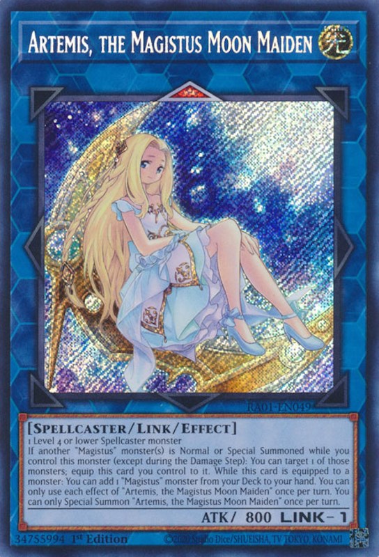 Artemis, the Magistus Moon Maiden [RA01-EN049] Secret Rare | Tables and Towers