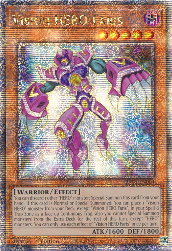 Vision HERO Faris [RA01-EN004] Quarter Century Secret Rare | Tables and Towers