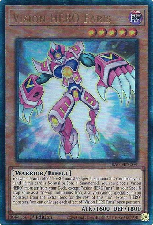 Vision HERO Faris [RA01-EN004] Prismatic Ultimate Rare | Tables and Towers