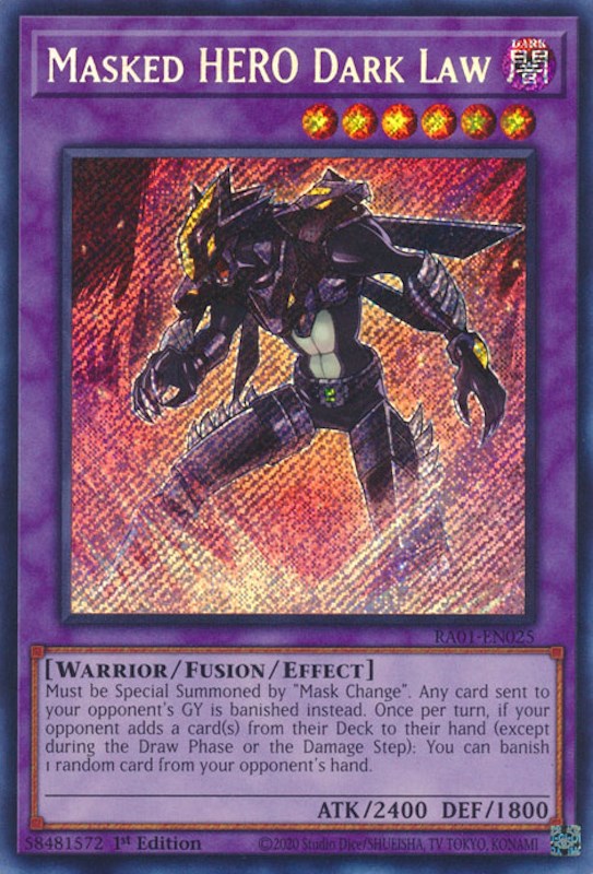 Masked HERO Dark Law [RA01-EN025] Secret Rare | Tables and Towers