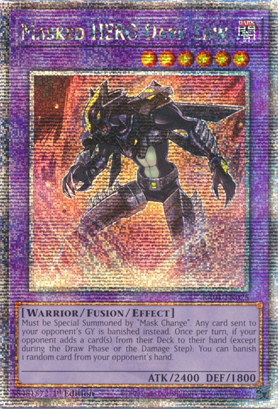 Masked HERO Dark Law [RA01-EN025] Quarter Century Secret Rare | Tables and Towers