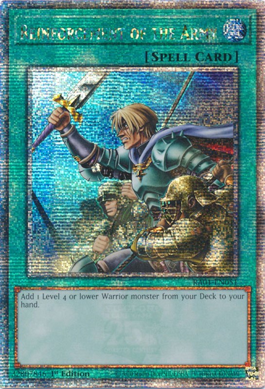 Reinforcement of the Army [RA01-EN051] Quarter Century Secret Rare | Tables and Towers