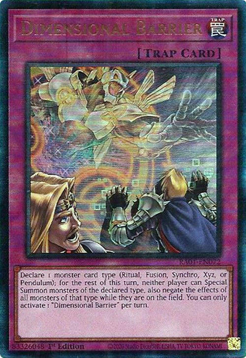 Dimensional Barrier [RA01-EN072] Prismatic Ultimate Rare | Tables and Towers