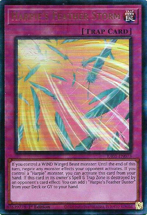 Harpie's Feather Storm [RA01-EN073] Prismatic Ultimate Rare | Tables and Towers