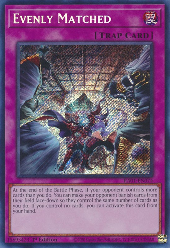 Evenly Matched [RA01-EN074] Secret Rare | Tables and Towers