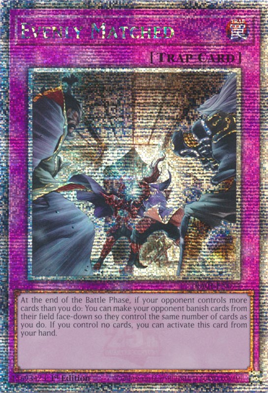 Evenly Matched [RA01-EN074] Quarter Century Secret Rare | Tables and Towers