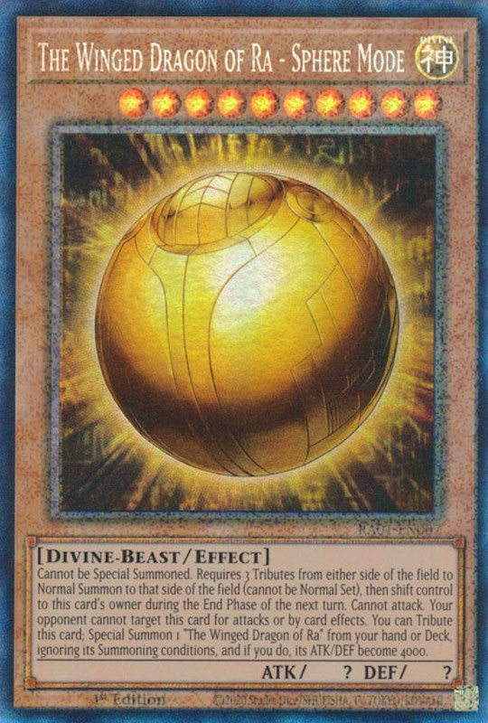 The Winged Dragon of Ra - Sphere Mode [RA01-EN007] Prismatic Collector's Rare | Tables and Towers