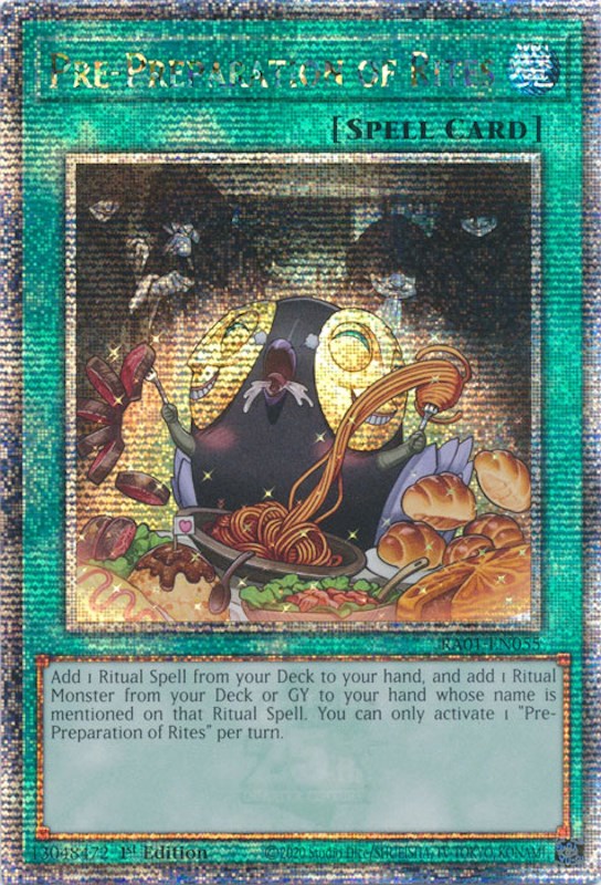 Pre-Preparation of Rites [RA01-EN055] Quarter Century Secret Rare | Tables and Towers