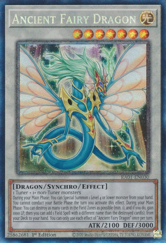 Ancient Fairy Dragon [RA01-EN030] Prismatic Collector's Rare | Tables and Towers