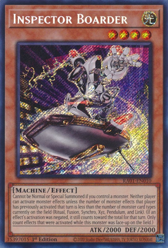 Inspector Boarder [RA01-EN010] Secret Rare | Tables and Towers