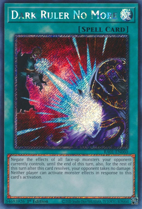 Dark Ruler No More [RA01-EN060] Platinum Secret Rare | Tables and Towers