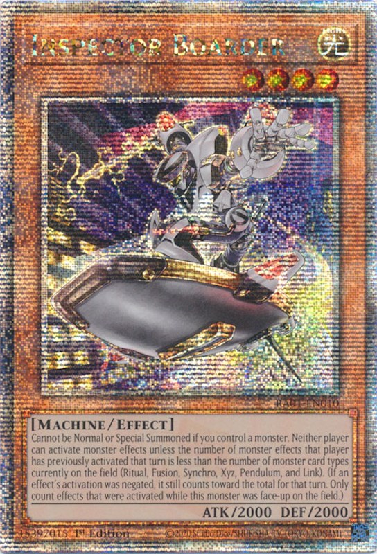 Inspector Boarder [RA01-EN010] Quarter Century Secret Rare | Tables and Towers