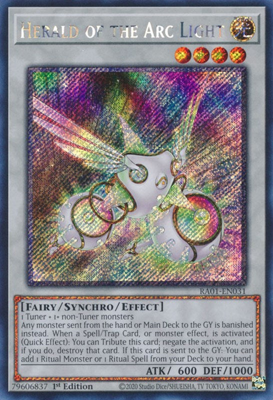 Herald of the Arc Light [RA01-EN031] Platinum Secret Rare | Tables and Towers