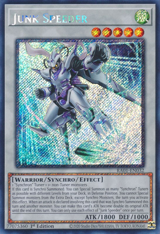 Junk Speeder [RA01-EN032] Platinum Secret Rare | Tables and Towers