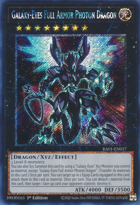 Galaxy-Eyes Full Armor Photon Dragon [RA01-EN037] Platinum Secret Rare | Tables and Towers