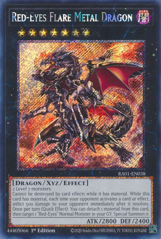 Red-Eyes Flare Metal Dragon [RA01-EN038] Platinum Secret Rare | Tables and Towers