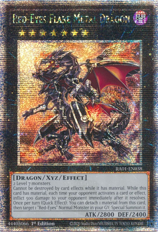 Red-Eyes Flare Metal Dragon [RA01-EN038] Quarter Century Secret Rare | Tables and Towers