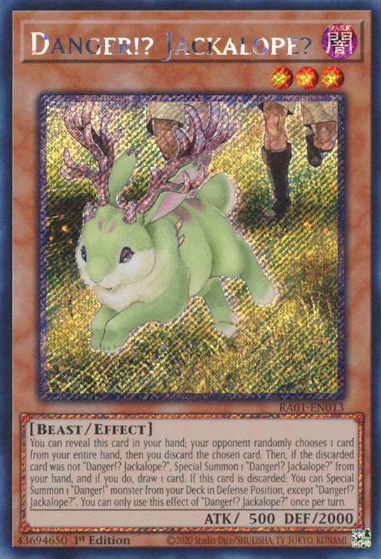 Danger!? Jackalope? [RA01-EN013] Platinum Secret Rare | Tables and Towers